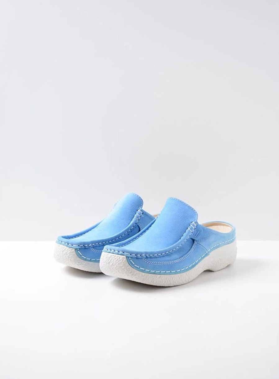 Dames Wolky | Roll Slide Hemelsblauw Nubuck