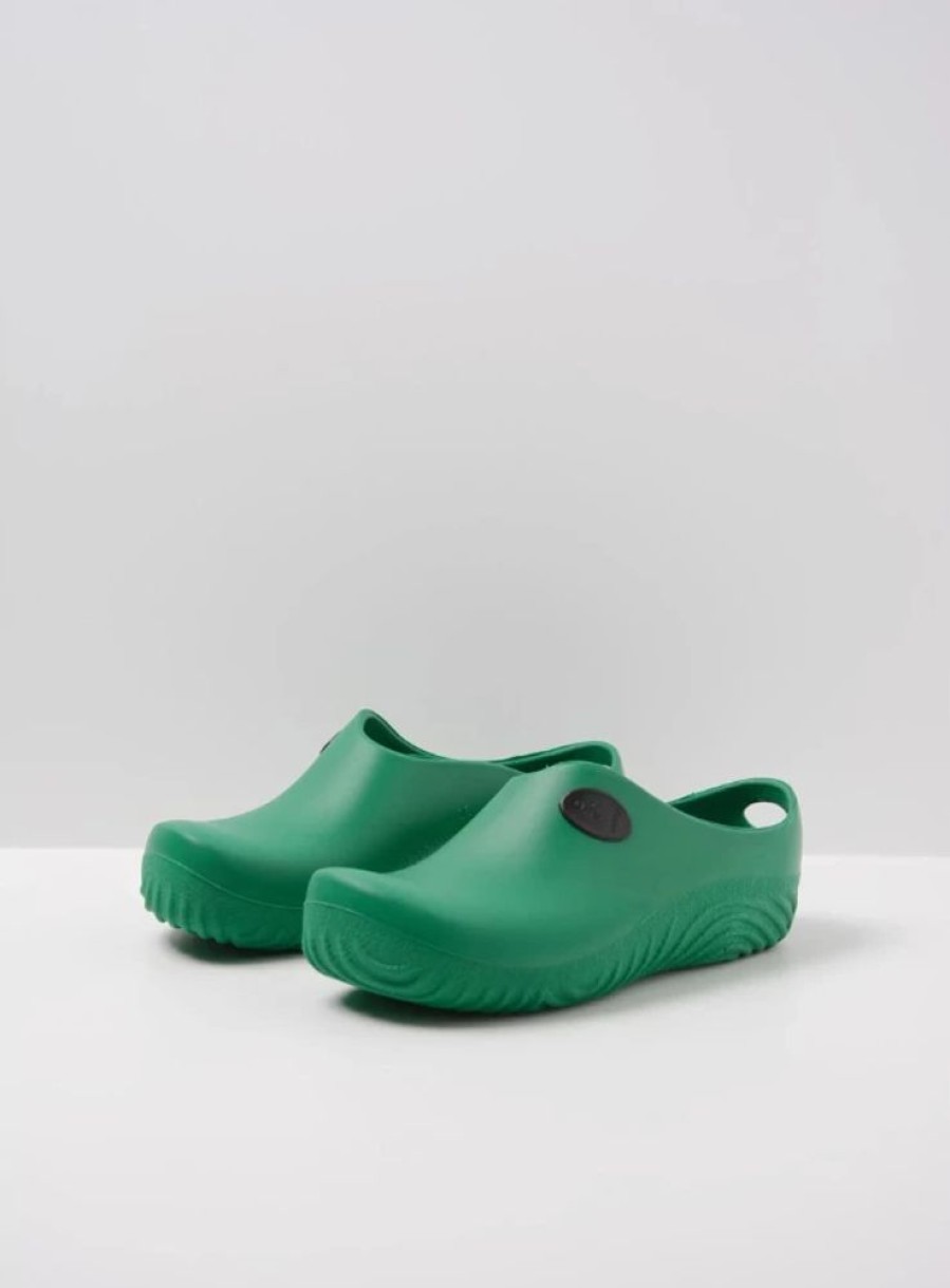 Dames Wolky | Ok Clog-Klomp Groen Fluor Pu