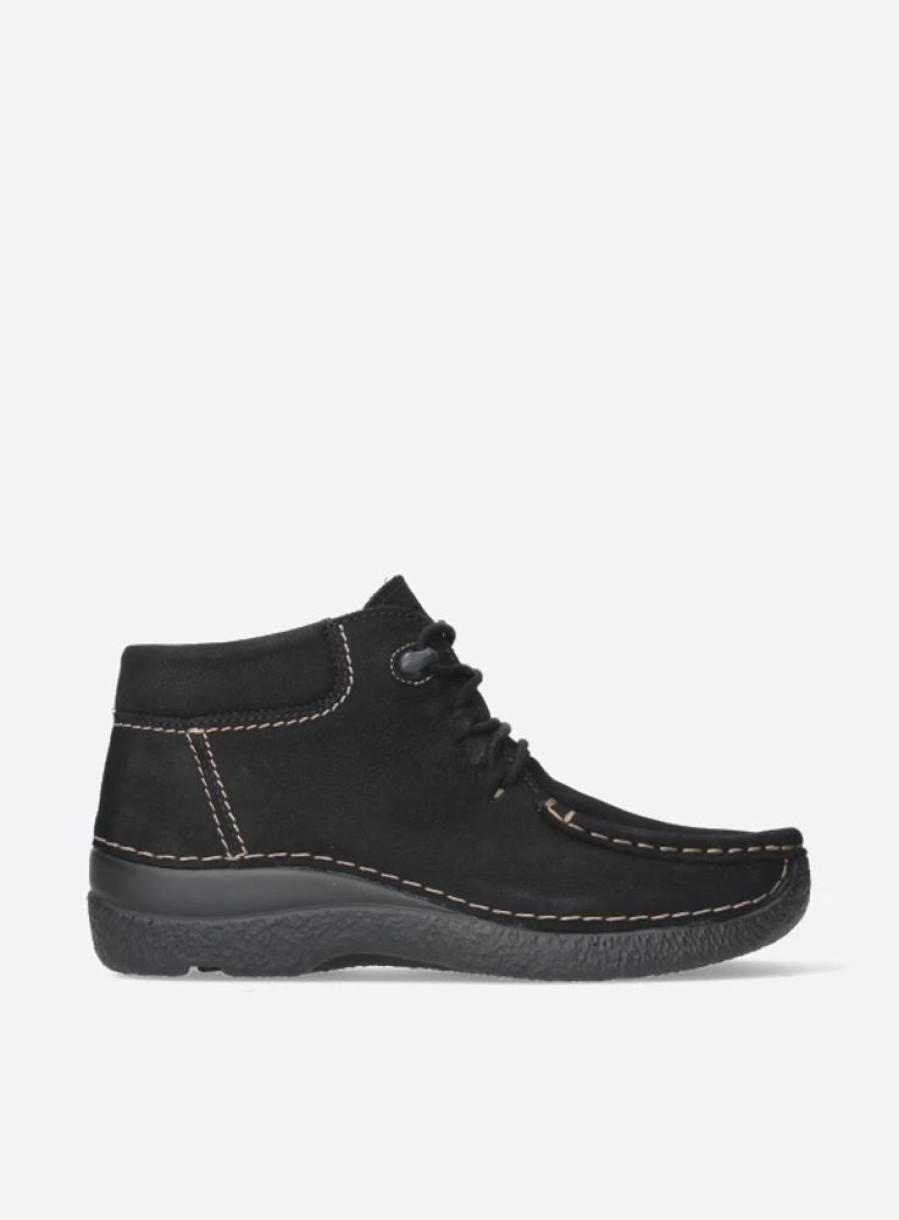 Dames Wolky | Seamy Moc Zwart Nubuck