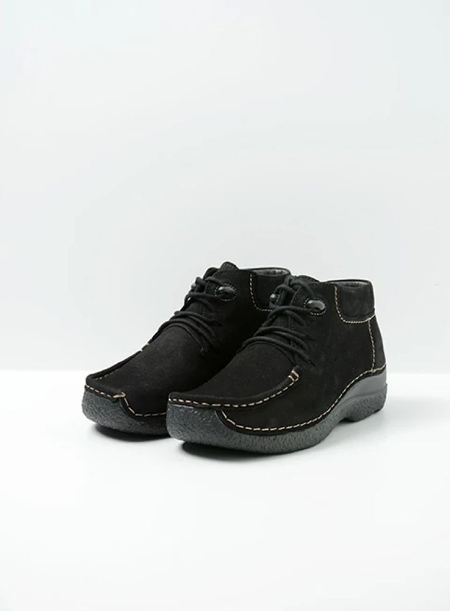 Dames Wolky | Seamy Moc Zwart Nubuck