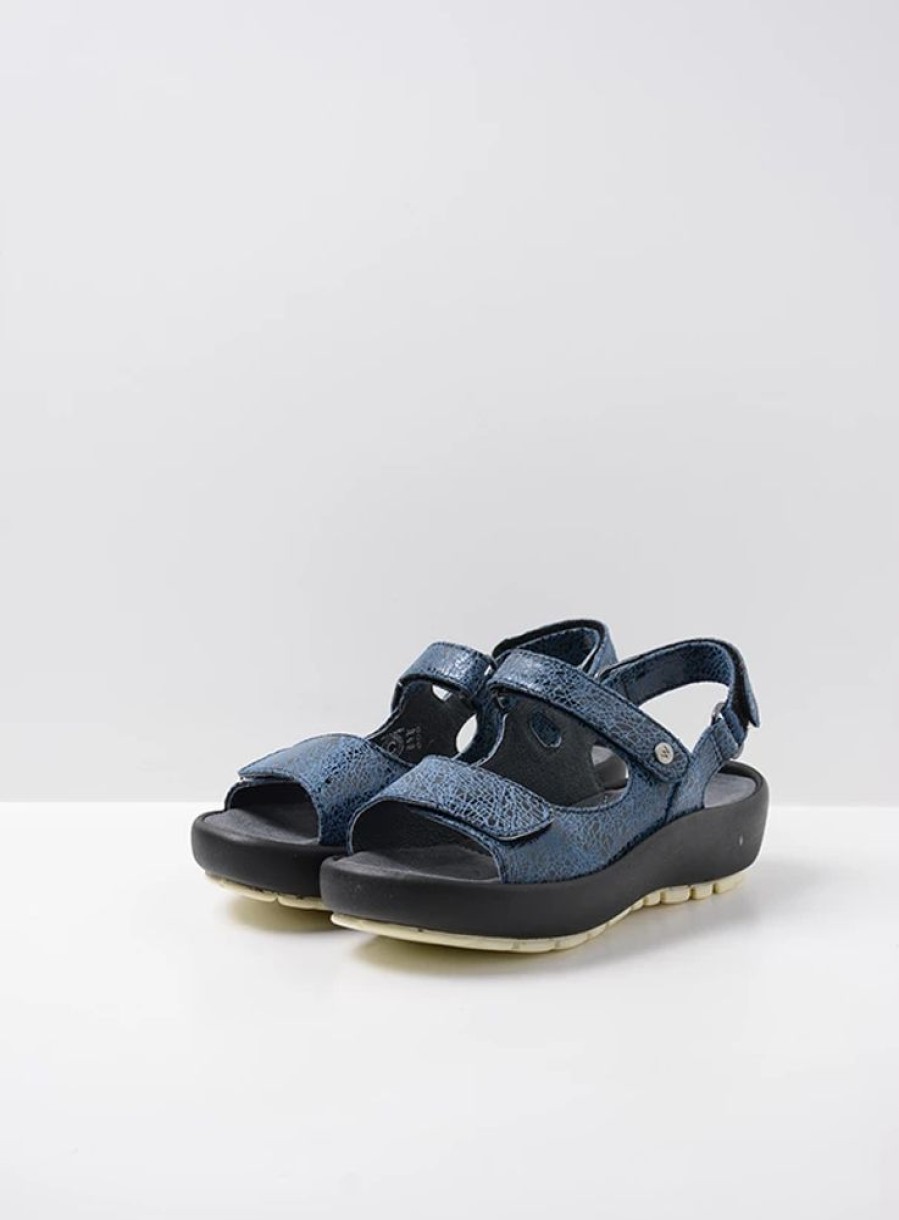 Dames Wolky | Brasilia Denim Blauw Leer