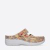 Dames Wolky | Roll Slipper Beige Geprint Suede