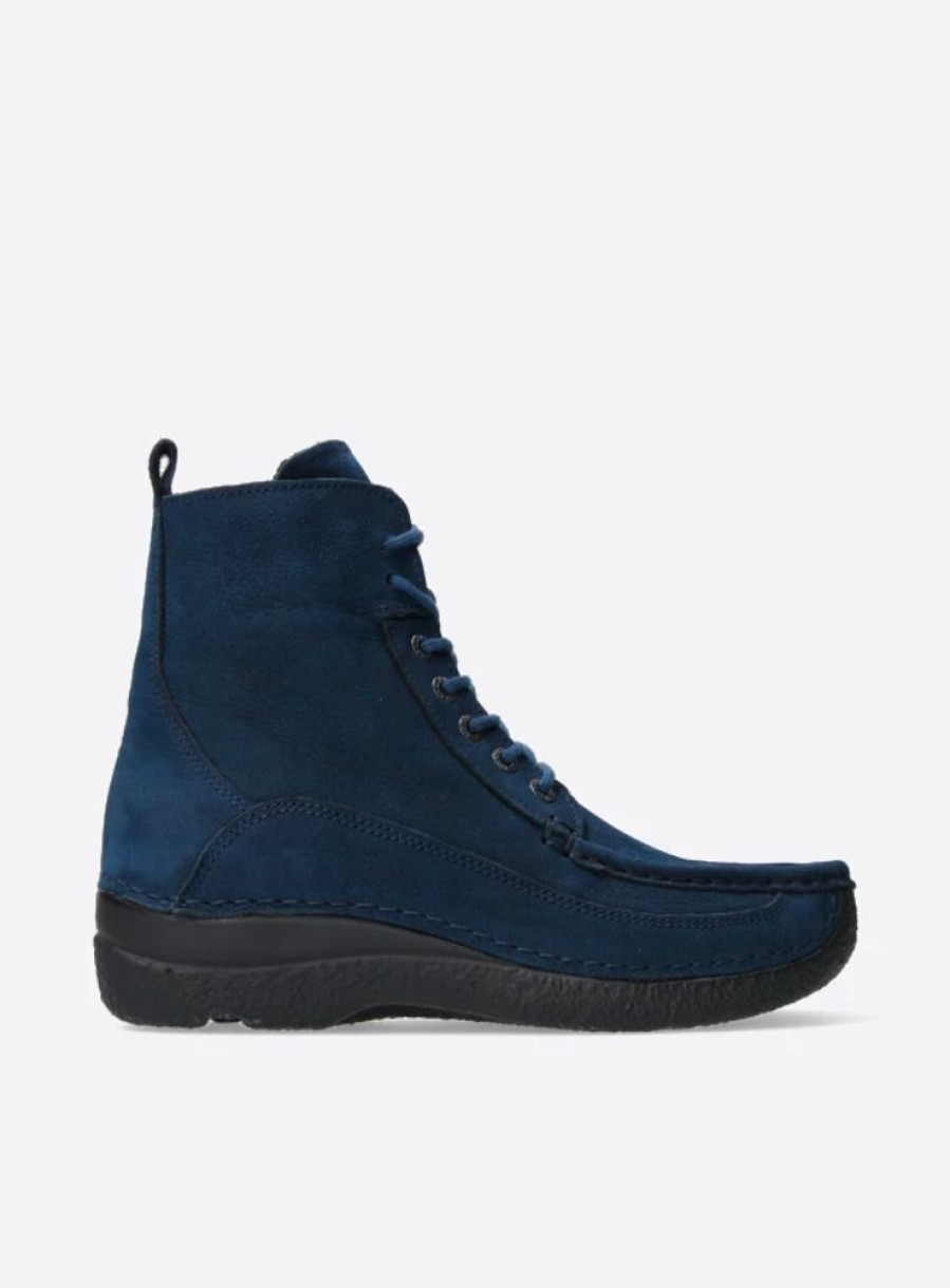 Dames Wolky | Roll Boot Blauw Nubuck