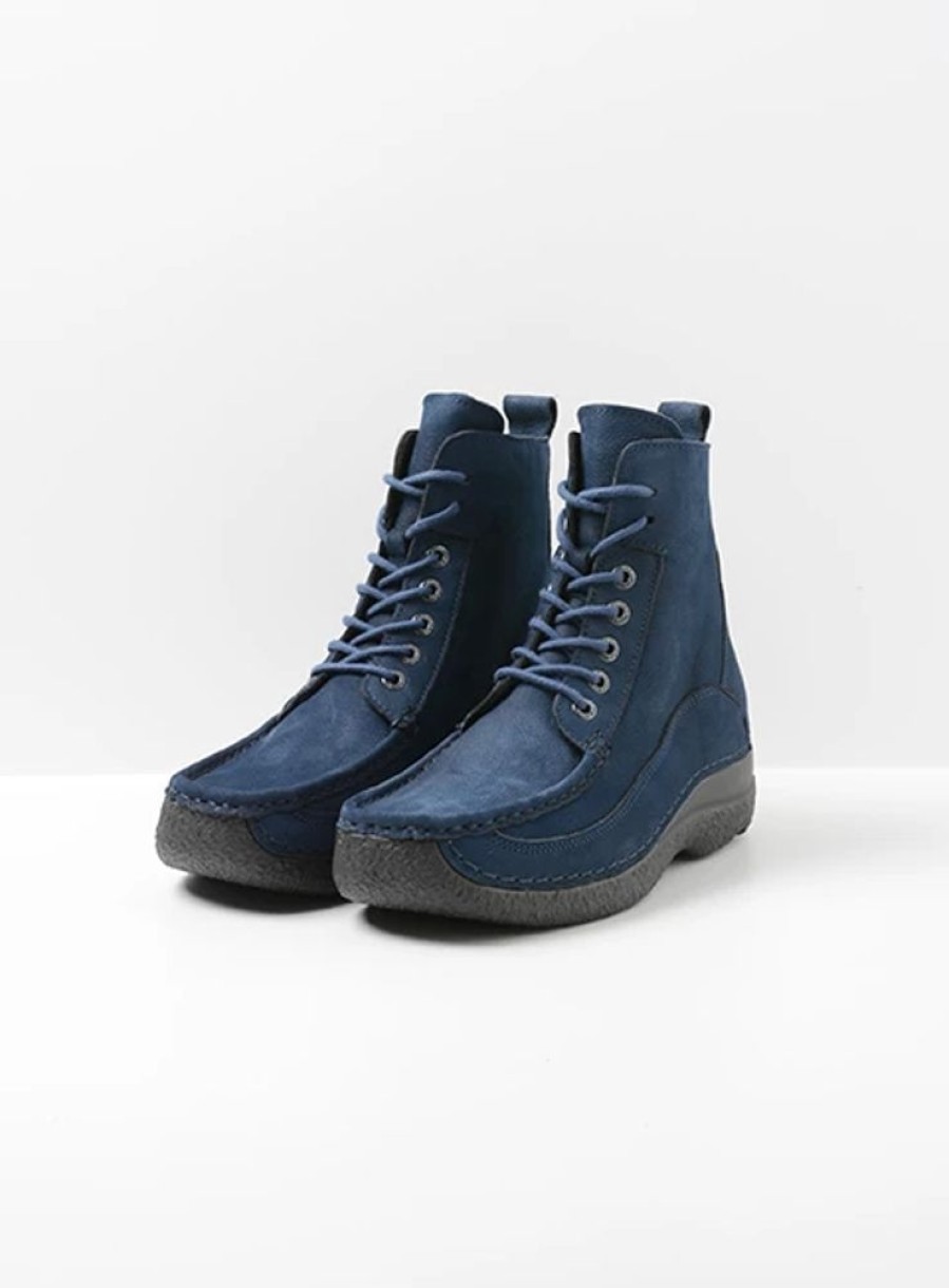 Dames Wolky | Roll Boot Blauw Nubuck