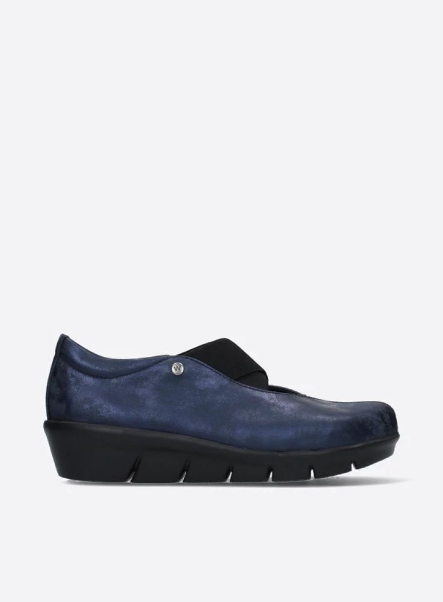 Dames Wolky | Cursa Marineblauw Metallic Nubuck