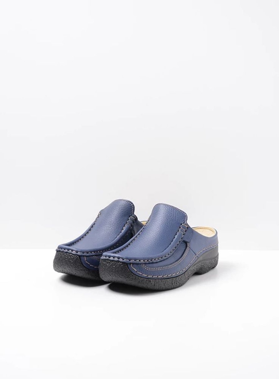 Dames Wolky | Roll Slide Sky-Blue Leer