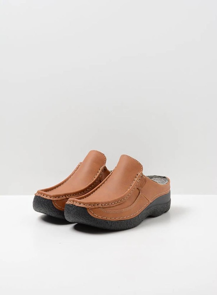 Dames Wolky | Roll Slide Vegan Cognac