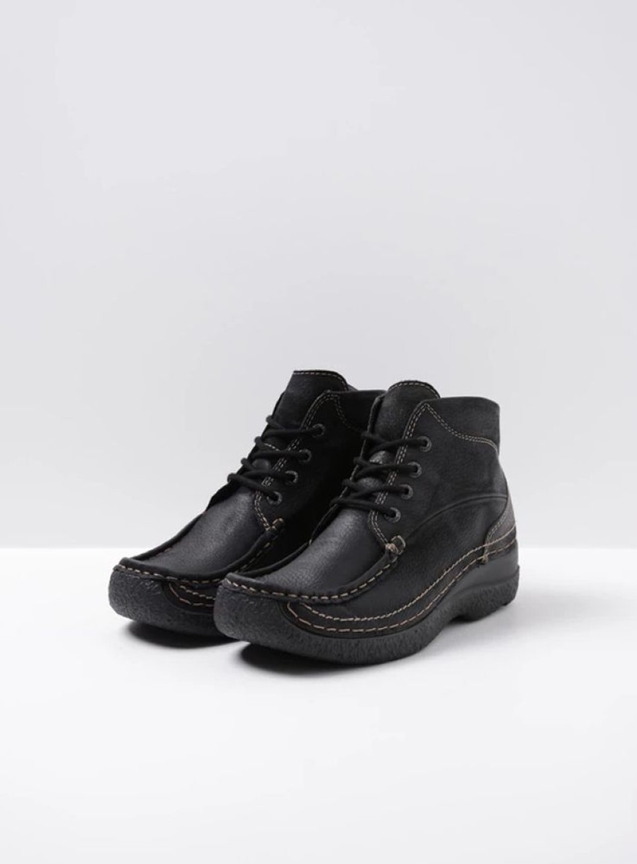 Dames Wolky | Roll Shoot Zwart Nubuck