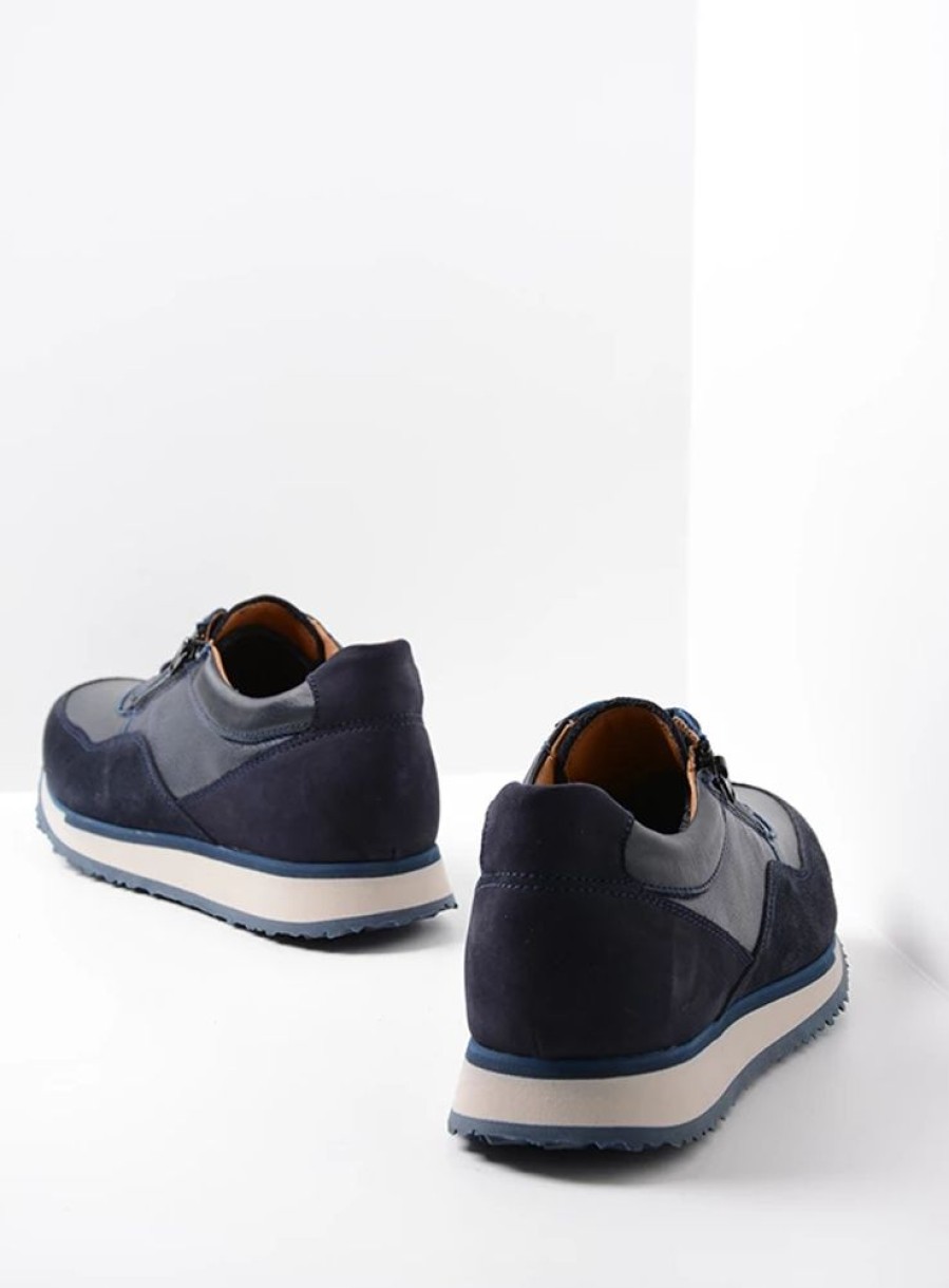 Heren Wolky | E-Runner Marineblauw Combi Leer