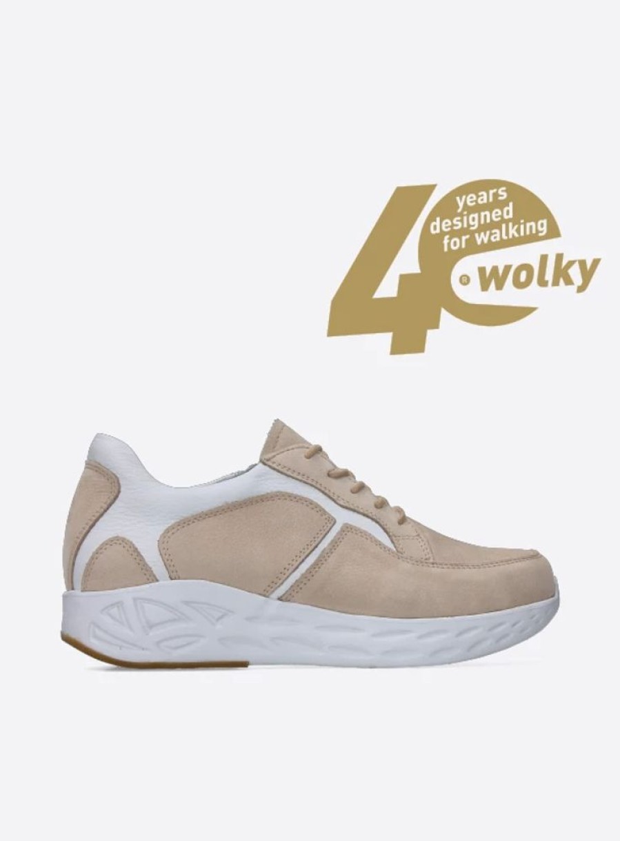 Dames Wolky | Bounce Beige-Wit Nubuck