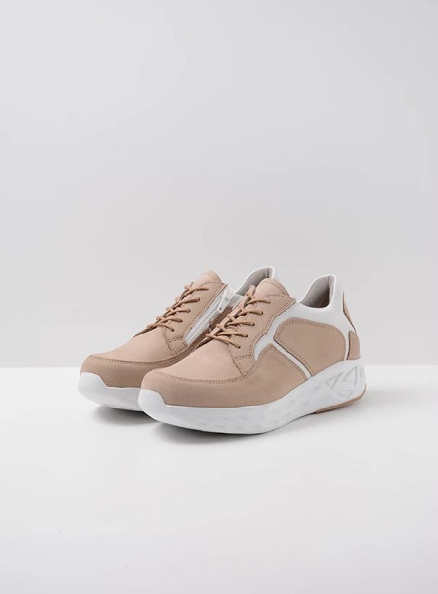 Dames Wolky | Bounce Beige-Wit Nubuck