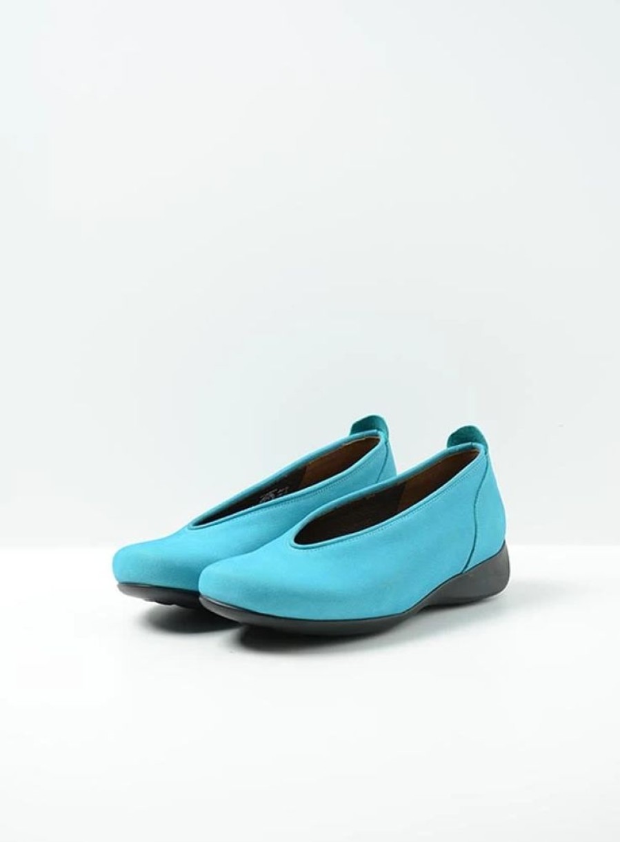 Dames Wolky | Ballet Turquoise Nubuck