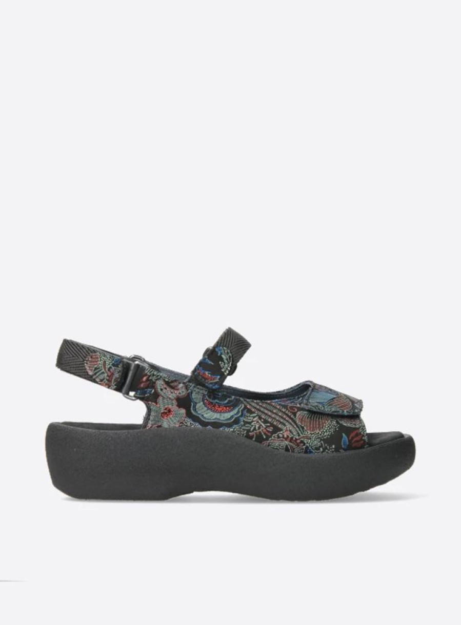 Dames Wolky | Jewel Zwart/Blauw Suede