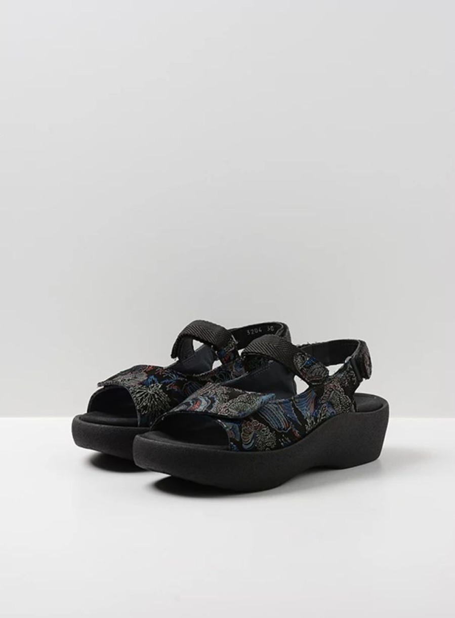 Dames Wolky | Jewel Zwart/Blauw Suede