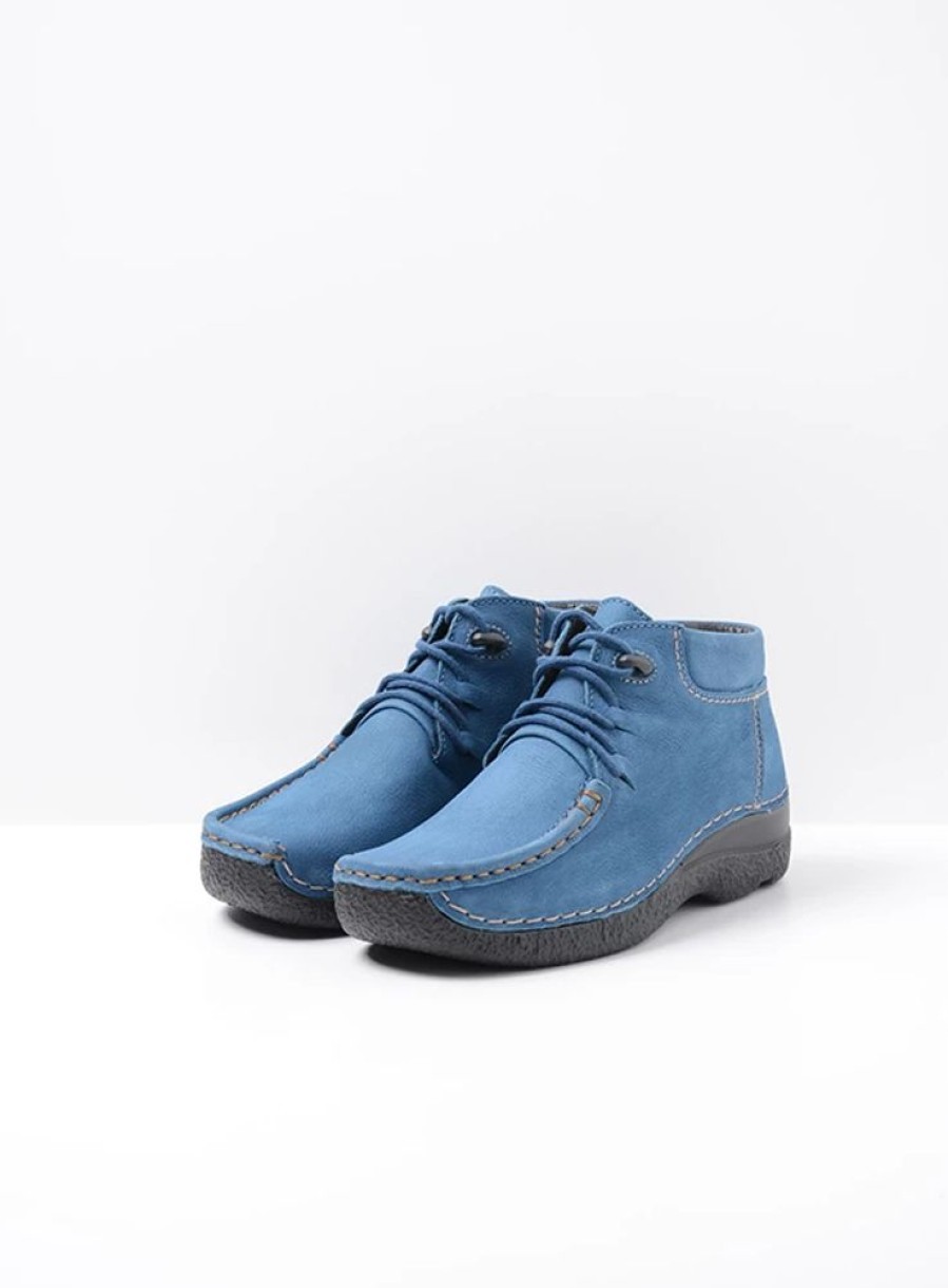 Dames Wolky | Seamy Moc Atlantisch Blauw Nubuck