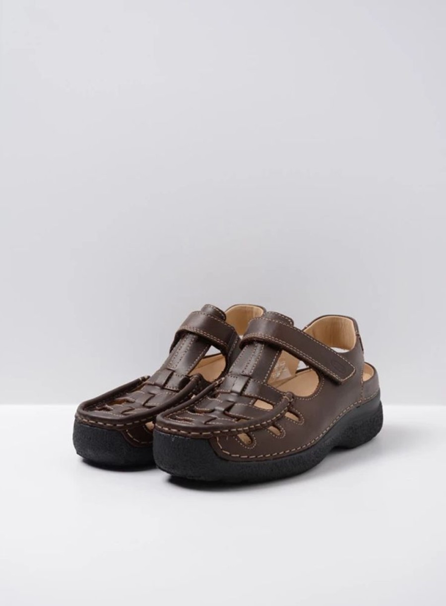 Heren Wolky | Roll Sandal Men Bruin Leer