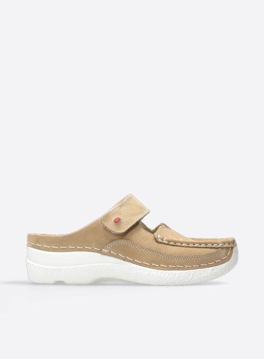 Dames Wolky | Roll Slipper Zand Nubuck