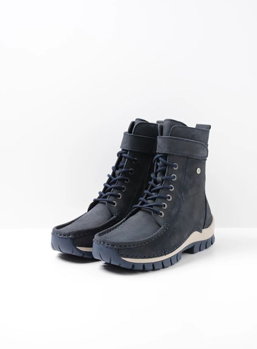 Dames Wolky | Reach Blauw Nubuck