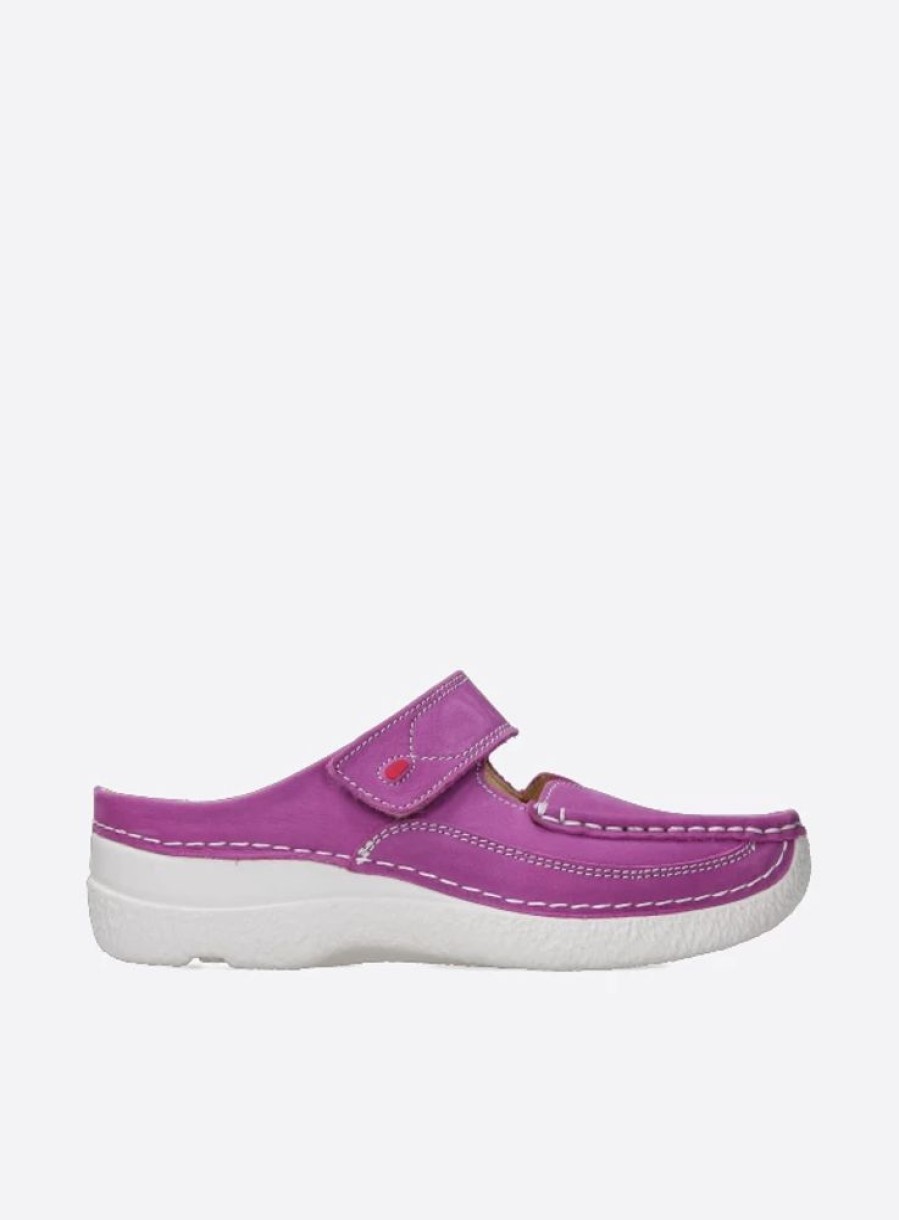 Dames Wolky | Roll Slipper Fuchsia Nubuck