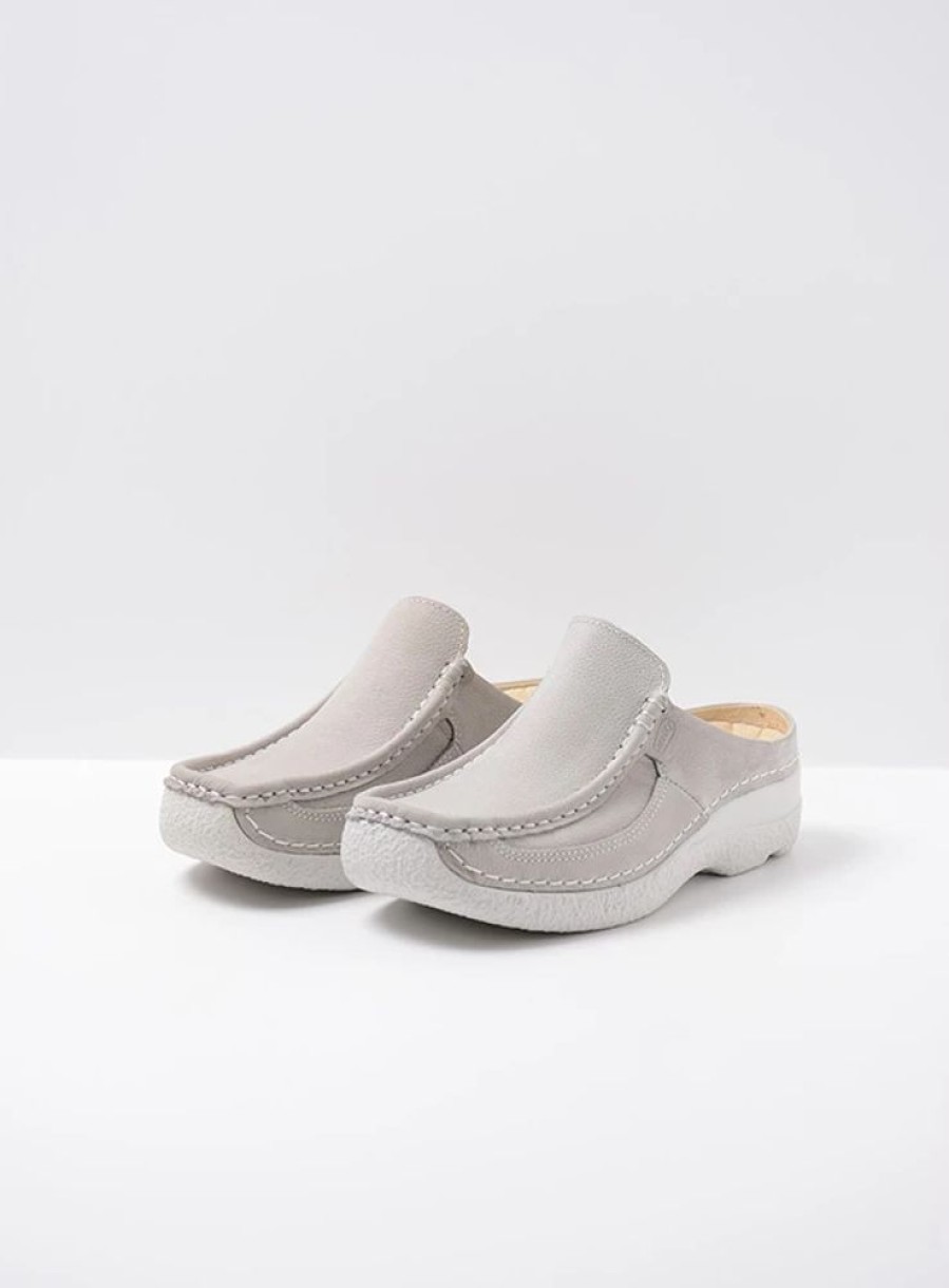 Dames Wolky | Roll Slide Lichtgrijs Nubuck