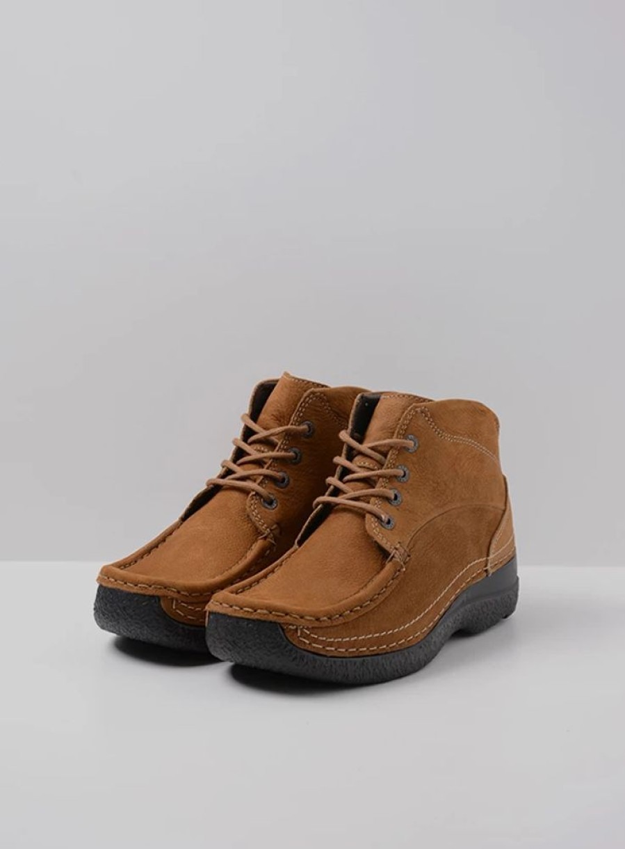 Dames Wolky | Roll Shoot Cognac Nubuck