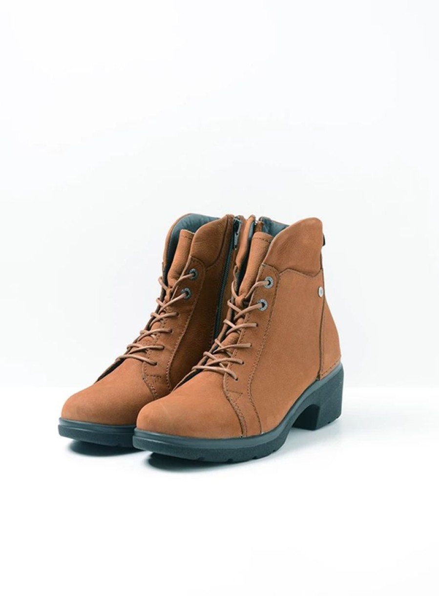 Dames Wolky | Midi Cognac Nubuck