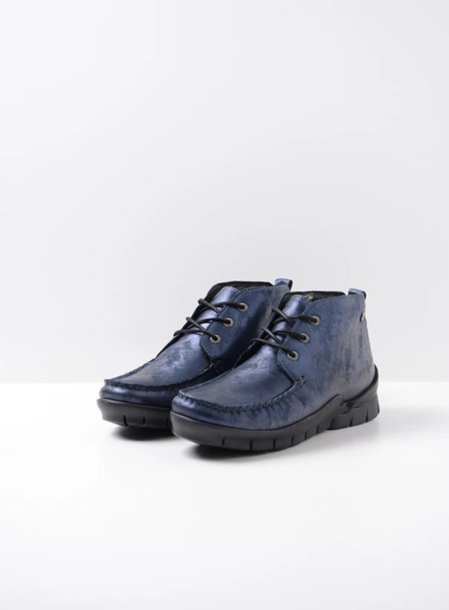 Dames Wolky | Misty Blauw Metallic Nubuck