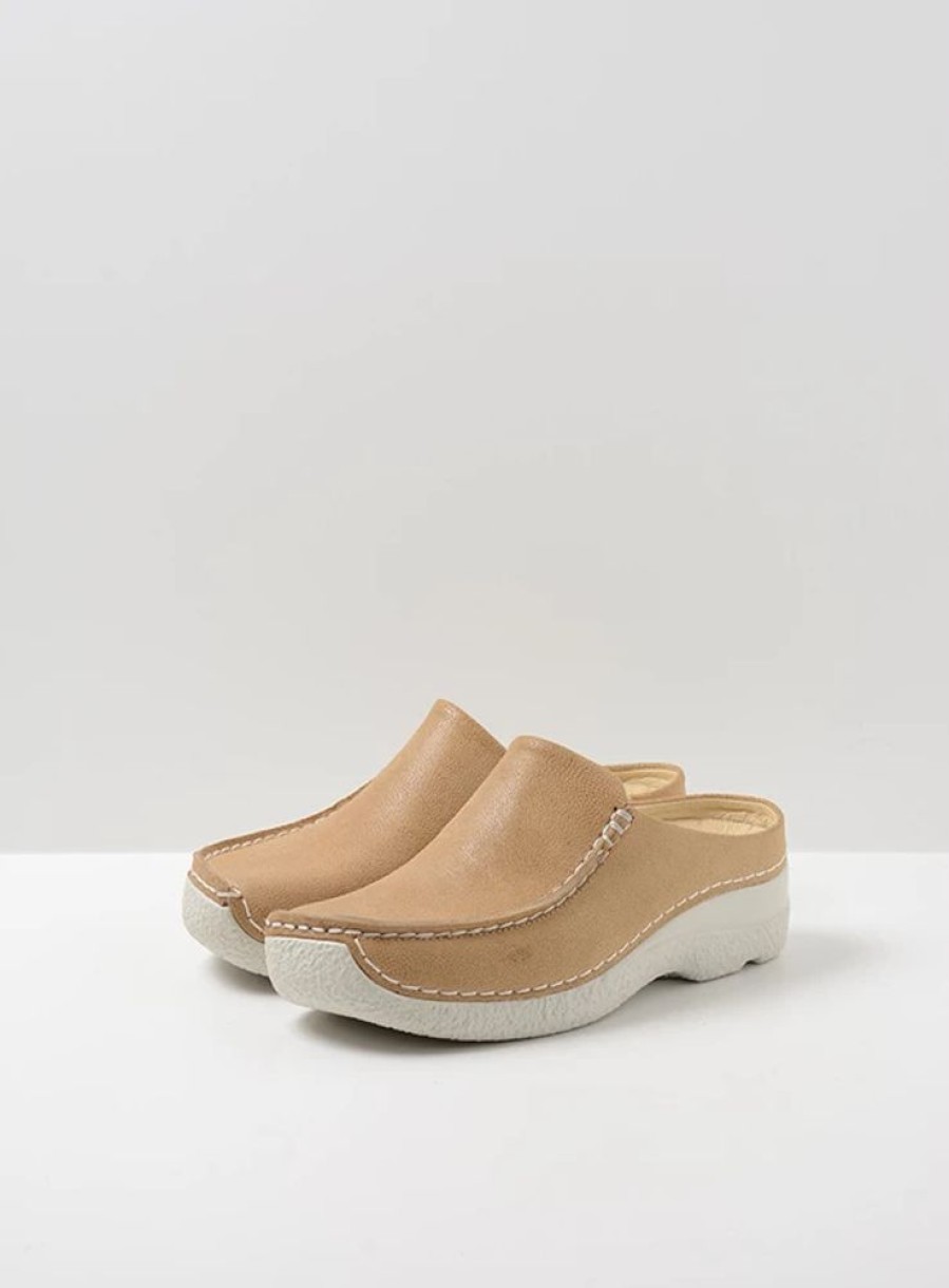 Dames Wolky | Seamy Slide Beige Nubuck