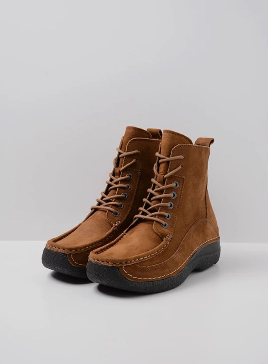 Dames Wolky | Roll Boot Cognac Nubuck