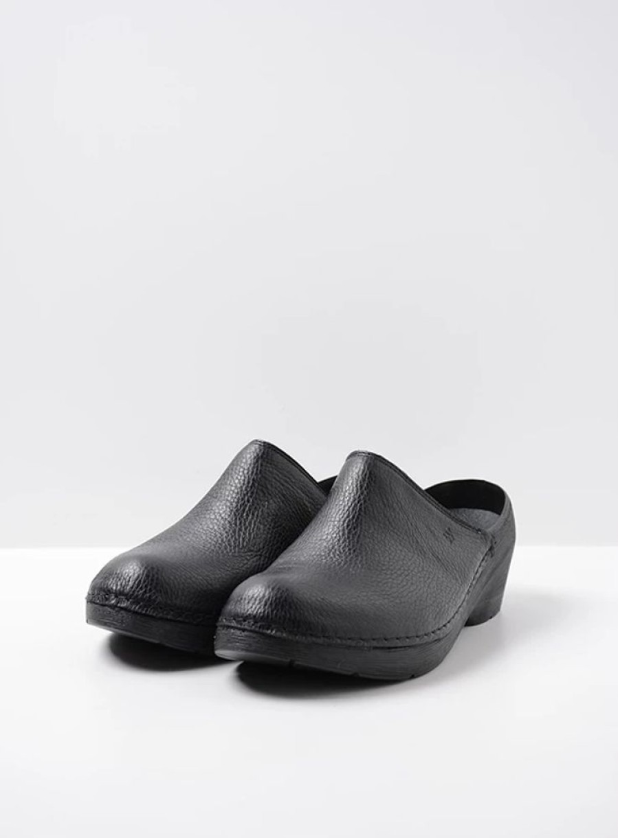 Dames Wolky | Pro-Clog Zwart Leer