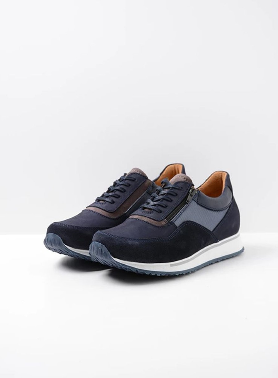 Heren Wolky | E-Runner Blauw Combi Leer