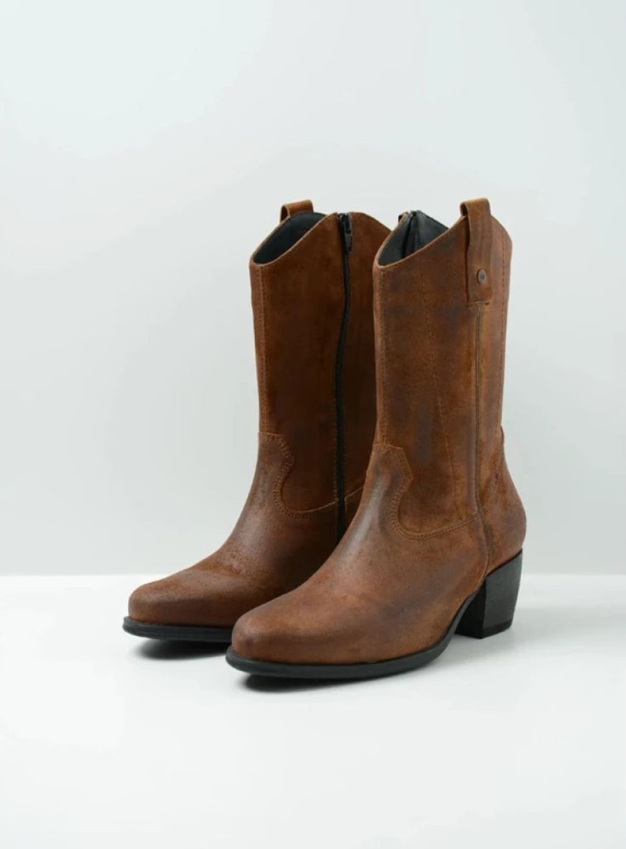 Dames Wolky | Caprock Hv Cognac Suede