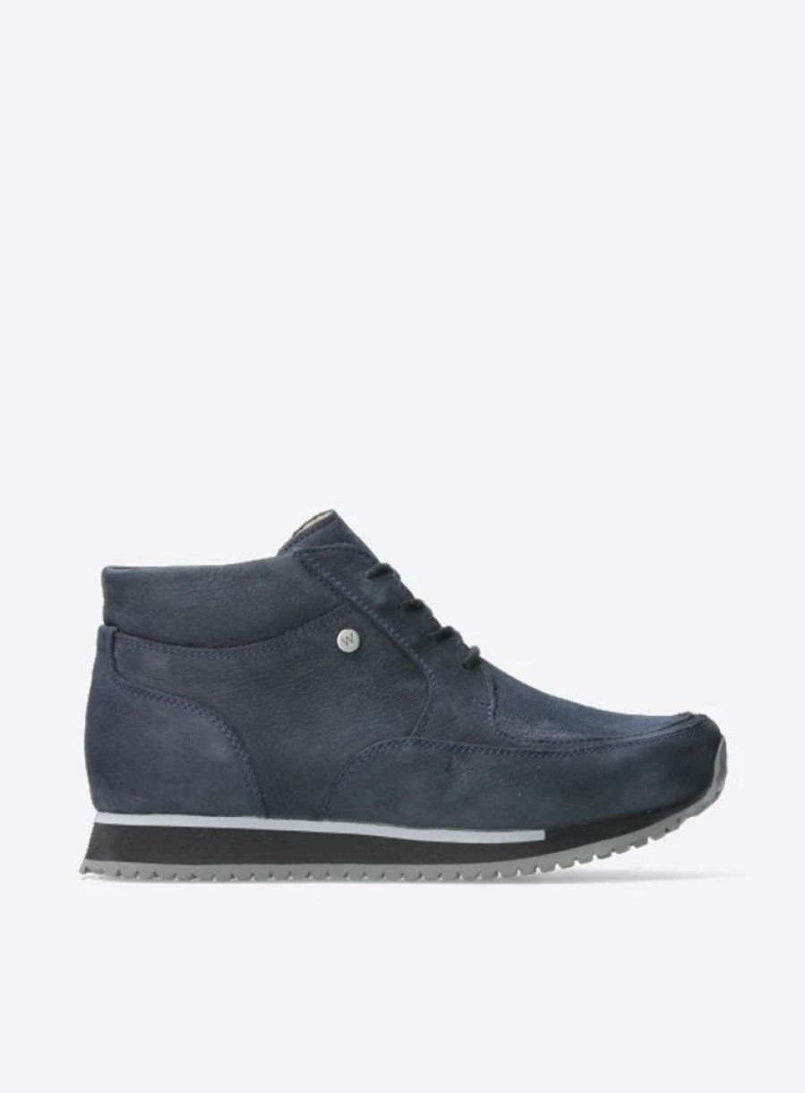 Dames Wolky | E-Boot Blauw Stretch Nubuck