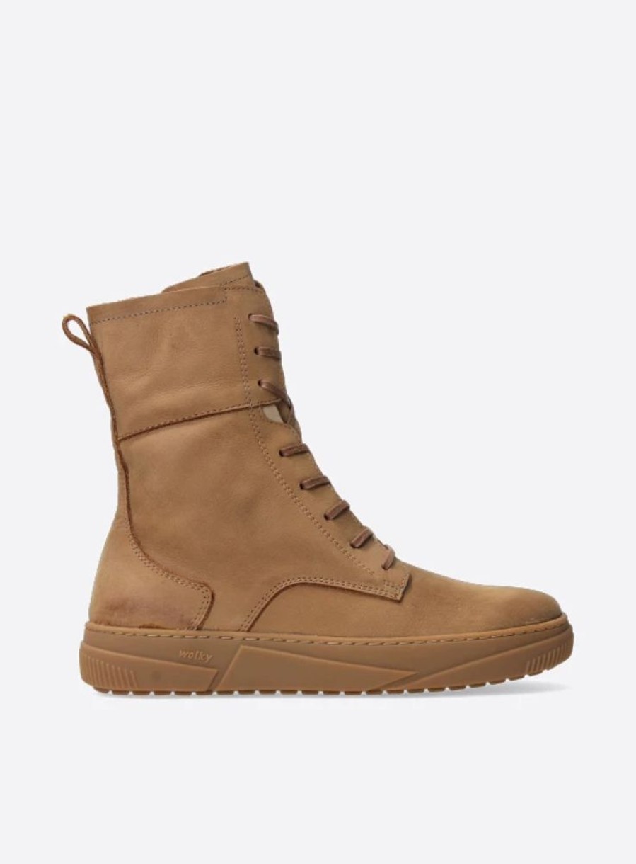 Dames Wolky | Check Cognac Nubuck