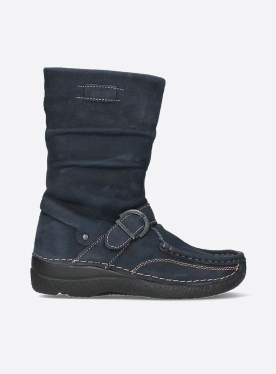 Dames Wolky | Roll Jacky Blauw Nubuck