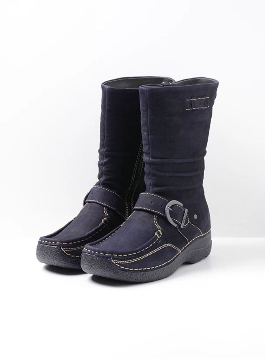 Dames Wolky | Roll Jacky Blauw Nubuck