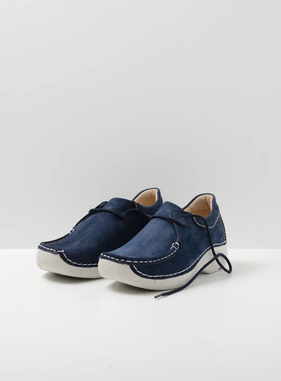 Dames Wolky | Seamy Shoe Denim Nubuck