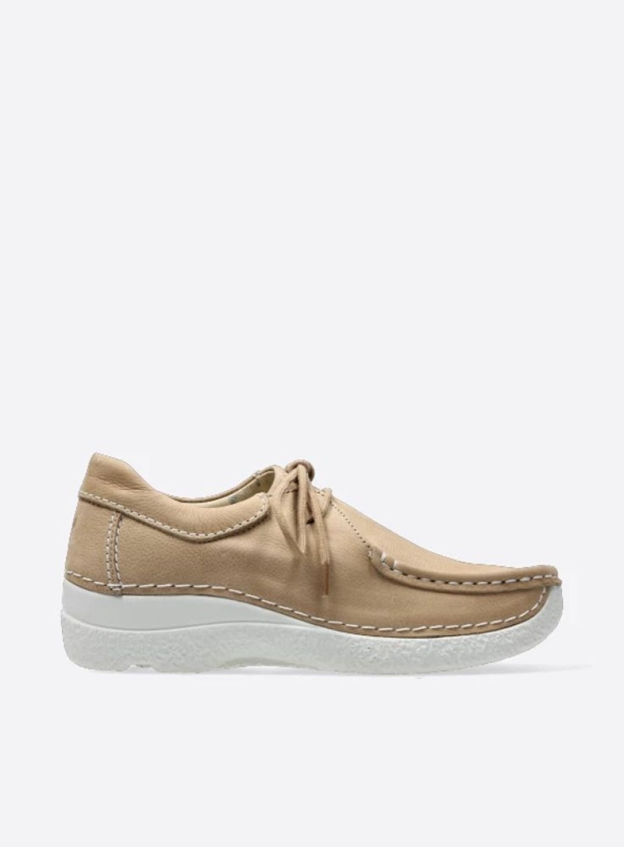 Dames Wolky | Seamy Shoe Beige Nubuck