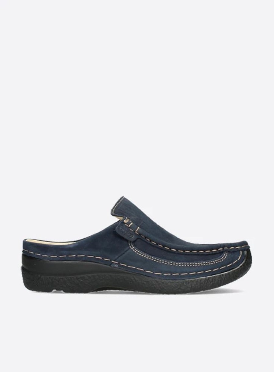 Heren Wolky | Roll Slide Men Blauw Nubuck