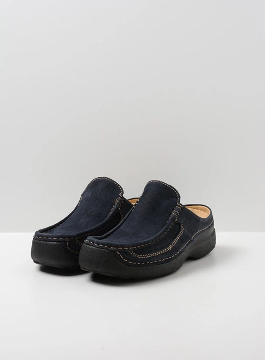 Heren Wolky | Roll Slide Men Blauw Nubuck