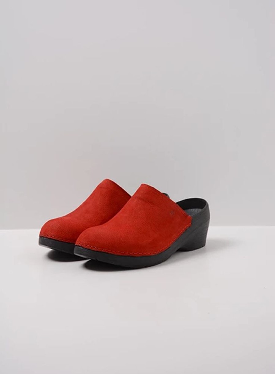 Dames Wolky | Pro-Clog Rood Nubuck